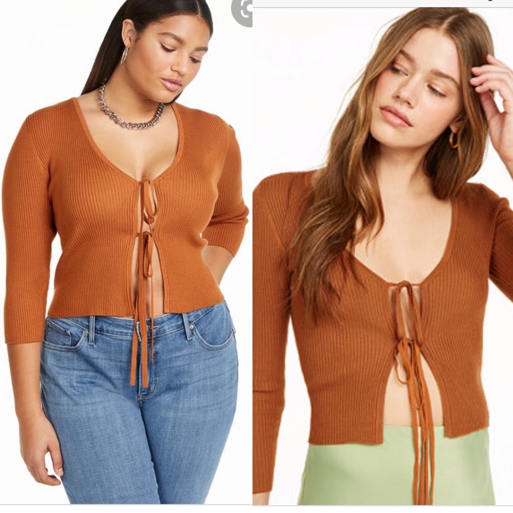 - Danielle Bernstein NWT orange front tie cardigan